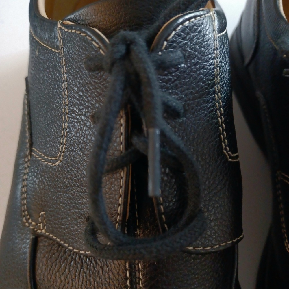 Johnston & Murphy Mens Black Pebbled Leather Split Toe Oxfords 20-7222 Size 12 M - Picture 6 of 13